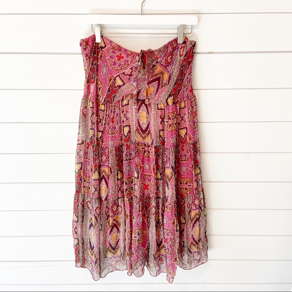 Diane Von Furstenberg Pink Multi Patterned A-Line Skirt